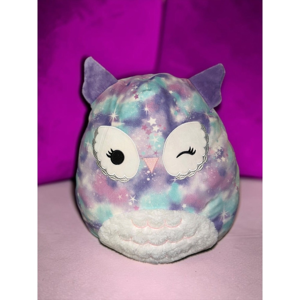 Squishmallows 16 Inch Galaxy Owl Purple Blue Nebula Plush Stuffed Animal Toy